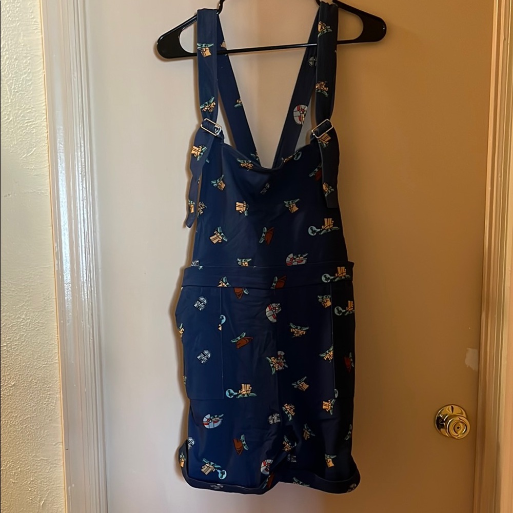 Mandalorian Baby Yoda Star Wars 
Navy Blue Printed Jumpsuit